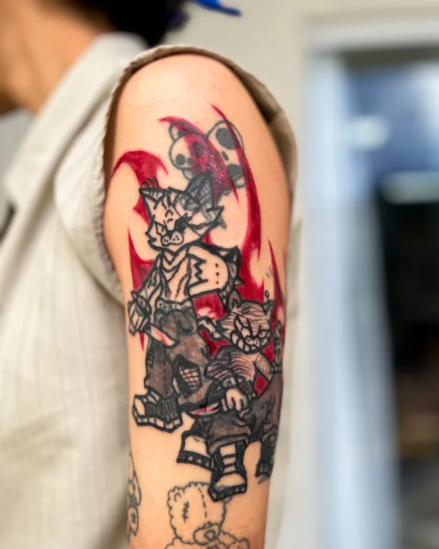 Tatuagem dupla gueto, braço