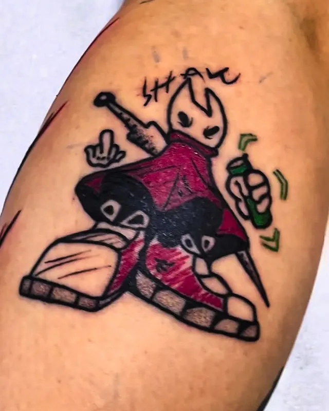 Tatuagem ninja de tênis, perna