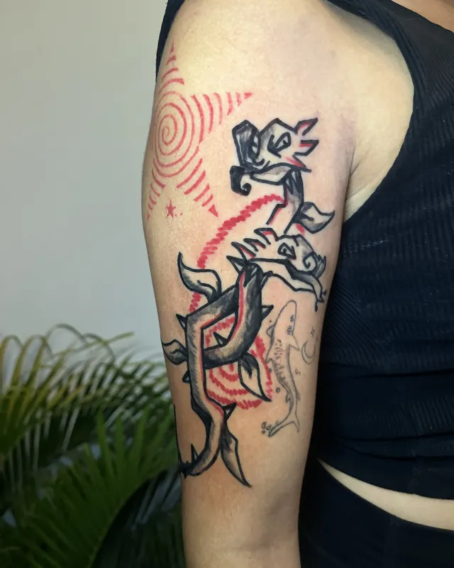 Tatuagem flores carnívoras, braço