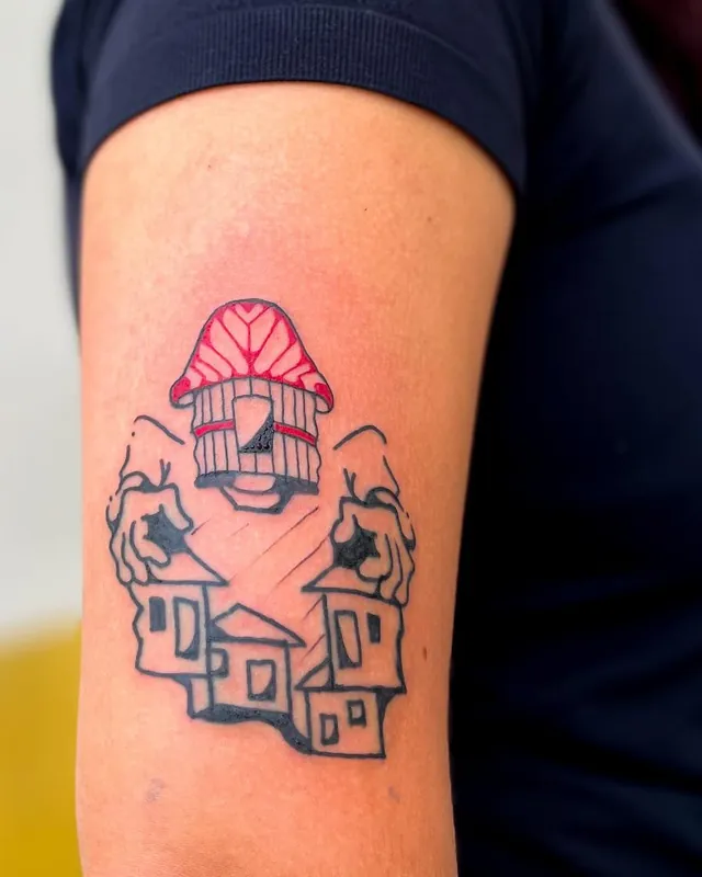 Tatuagem casinha, braço
