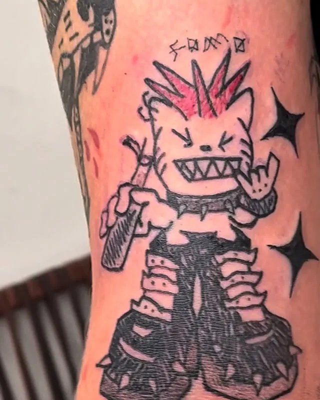 Tatuagem gato punk, antebraço