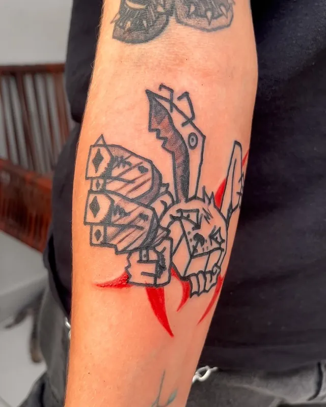 Tatuagem dados, antebraço